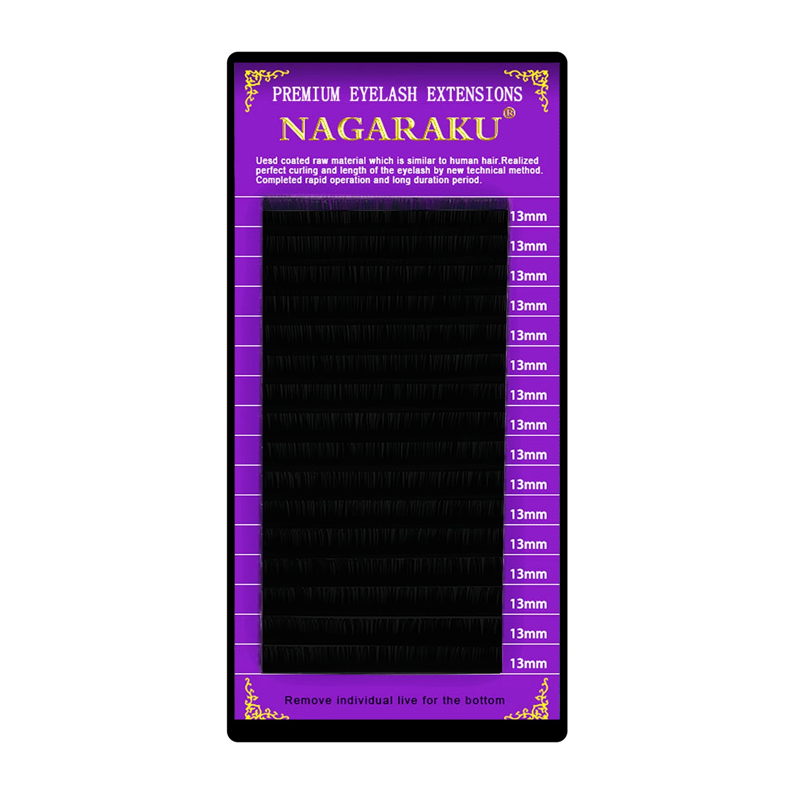 Nova kolekcija -  Nagaraku trepalnice -  10 mm, C, 0,07 mm