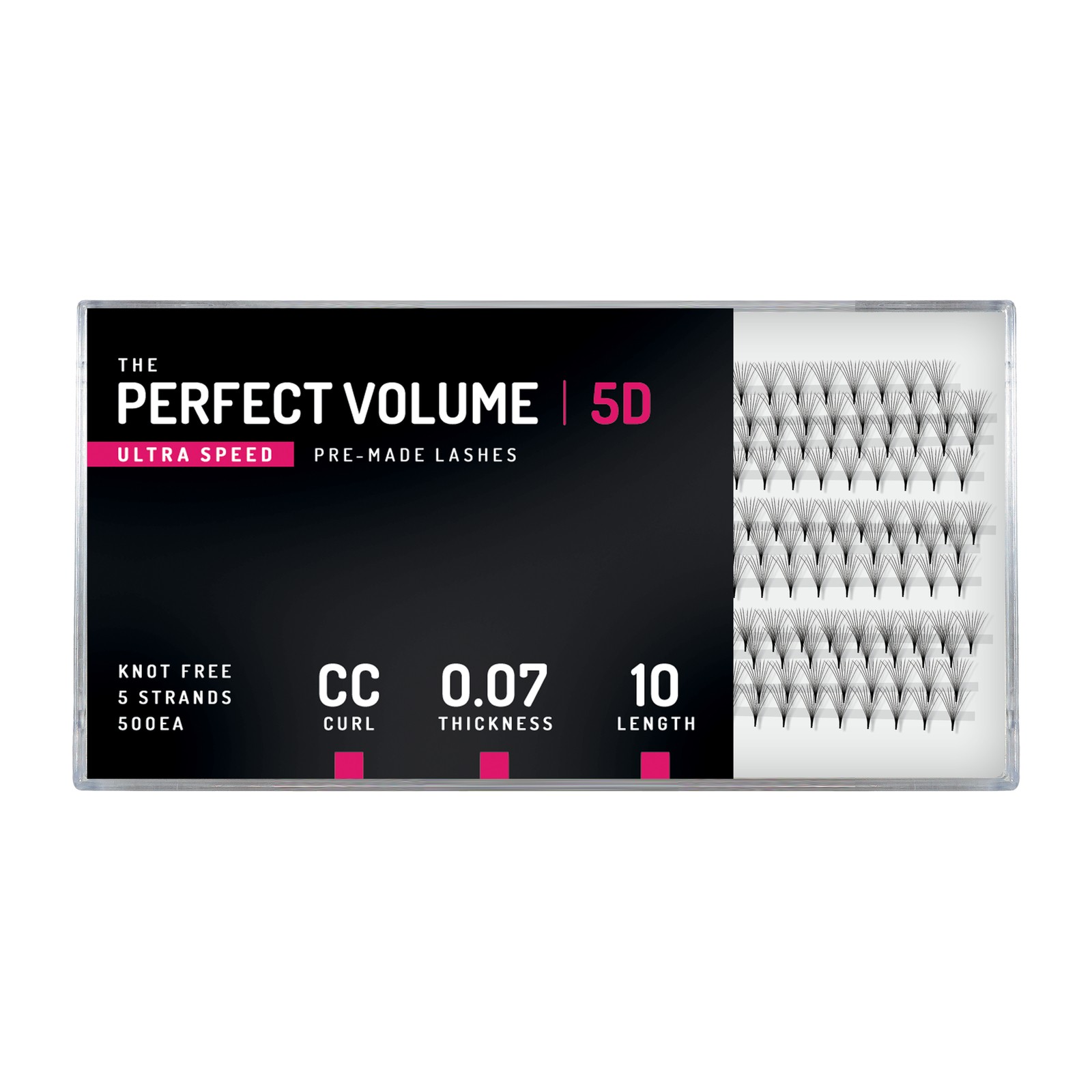 Perfect Volume Ultra Speed -  500 paketov vnaprej izdelanih 5D -  10 mm, CC, 0,07 mm