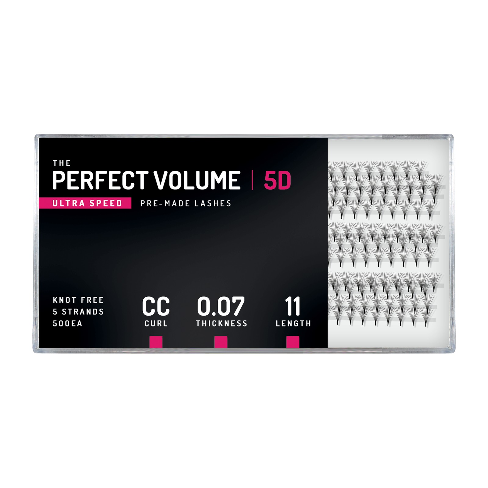 Perfect Volume Ultra Speed -  500 paketov vnaprej izdelanih 5D -  11 mm, CC, 0,07 mm